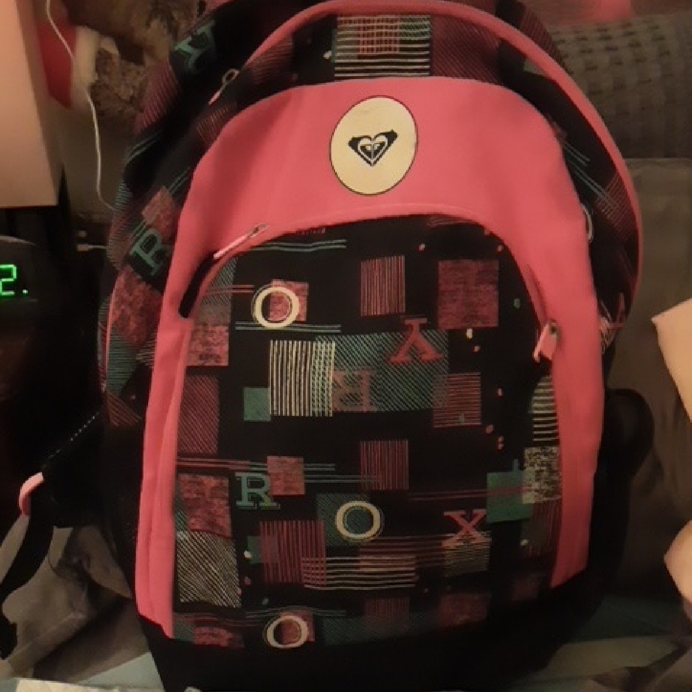 Roxy Pink and Black Backpack      Bin 1